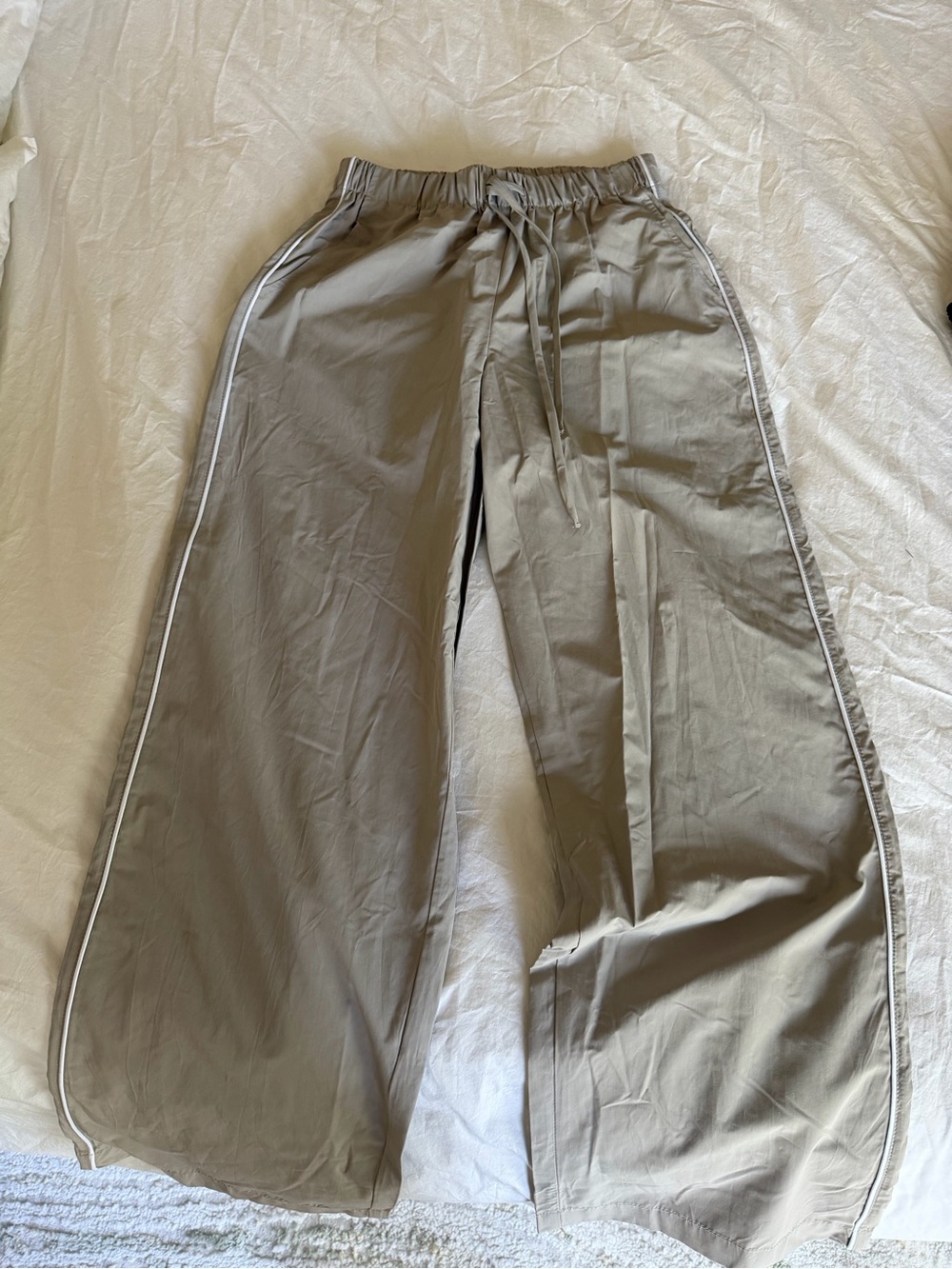 Wild Fable Taupe Elastic Waist Pants with Drawstring